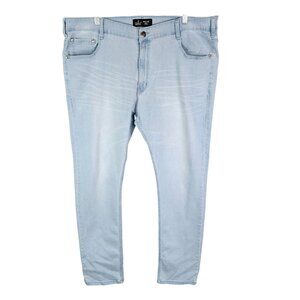 Mens Public Record Slim Fit Light Blue Denim Jeans Cotton Blend Size 40W X 32L